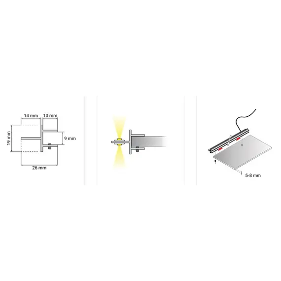 Профиль для LED ленты DUO, 3 метра арт.PROFIL-DUO-AL-2M - 1