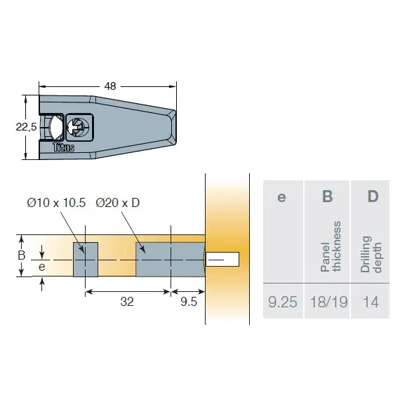 Эксцентрик SYSTEM 6 Outrigger Side-entry 19 мм, установка сверху/сбоку, коричневый арт.006985-831-001 - 2
