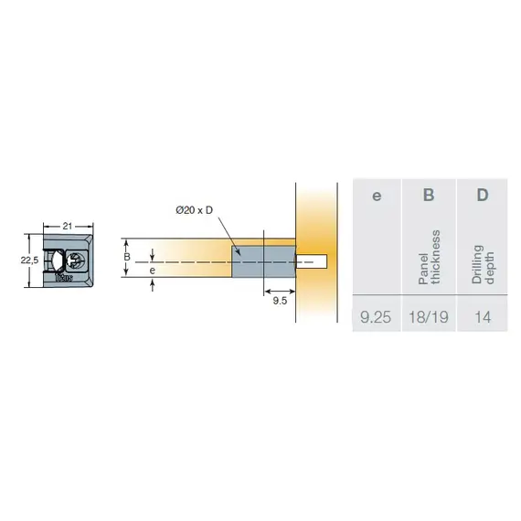 Эксцентрик SYSTEM 6 Drop-on 19 мм, установка сверху, белый арт.006979-877-001