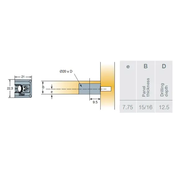 Эксцентрик SYSTEM 6 Drop-on 16 мм, установка сверху, белый арт.006975-877-001 - 1