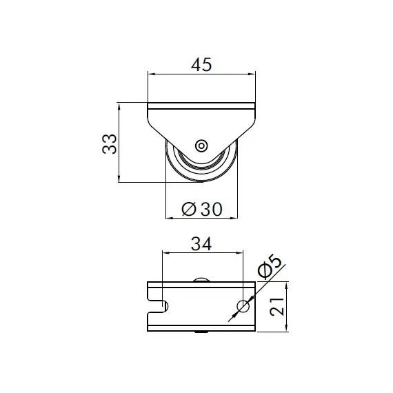Опора колесная прямоходная d=30 мм h=33 мм арт.1189.30G.40 - 1