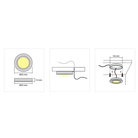 Комплект светодиодной подсветки (накладной круглый светильник с кольцом) Арт.1794 - 2