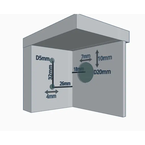 Навес 345, компл. 1шт навес, 1шт планка, 1 шт заглушка, 2шт винт, сталь и пластик, хром арт.345-448000-K1-CR - 1