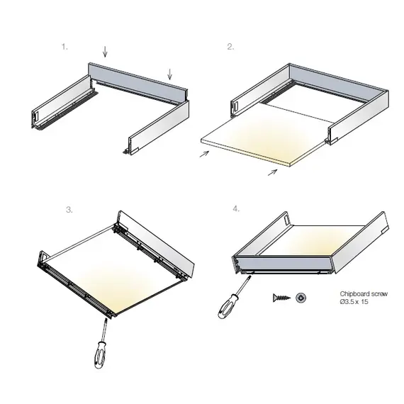 Стенка задняя стальная для ящиков Tekform Slimline DW182 800мм, панель 18 мм, антрацит арт.655-7H80-185-00 - 1