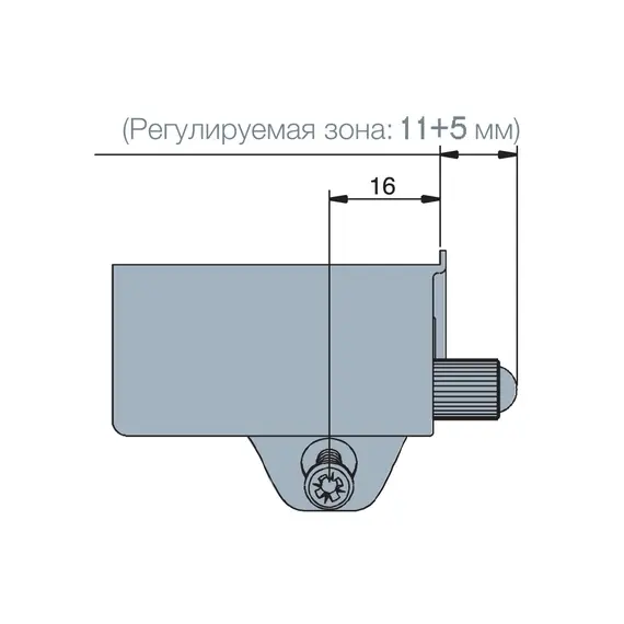 Демпфер мебельный угловой Glissando CR (серый) арт.972-0X19-380-00 Titus - 2