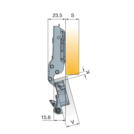 Петля мебельная Titus T-Type Glissando 90 градусов с доводчиком 110/48/5 мм. арт.701-0BS0-650-00 - 2