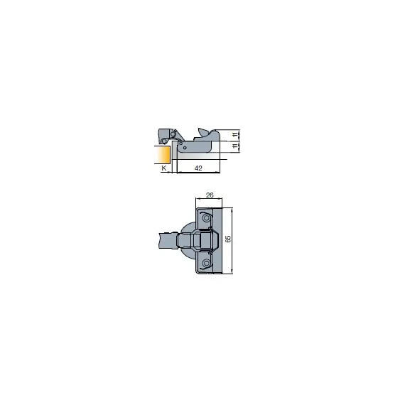 Петля B-type i3 с доводчиком Glissando угловая 45 110/48/9 мм арт.242-0D14-650-00 - 6