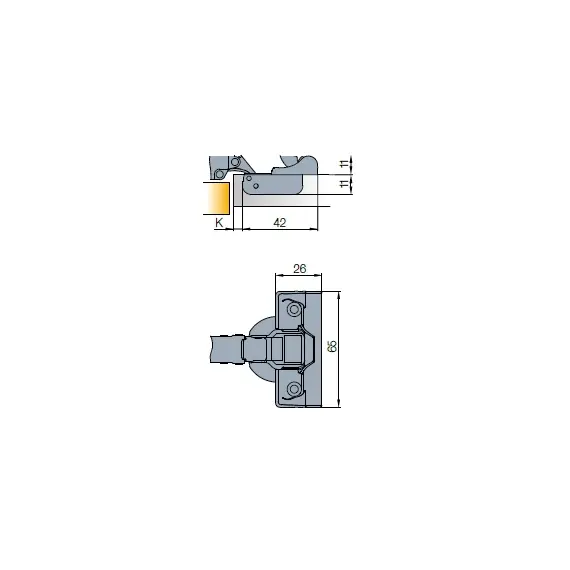 Петля B-type i3 с доводчиком Glissando угловая 30 110/48/9 мм арт.242-0H34-650-00 - 3