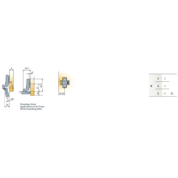 Петля мебельная Titus B-Type для стеклянных фасадов 110/15 мм. Арт: 248-0L03-850-K1 - 1