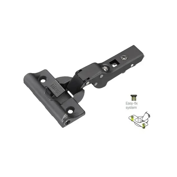 Петля мебельная Titus T-Type Noir Glissando 90 градусов с доводчиком 110/48/9 мм и cистемой ускоренной сборки Easy-fix арт.701-0CS4-668-00