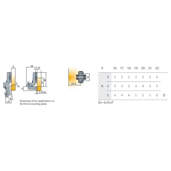Петля B-type i3 с доводчиком Glissando 110/52/15 мм арт.242-0981-054-00 - 6