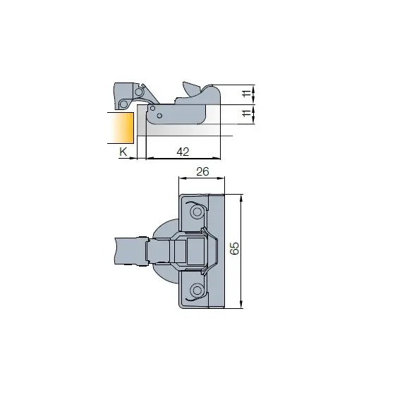 Петля мебельная Titus S-Type i3 угловая (15гр) 110/45/9 мм. арт.242-0W71-650-00 - 4
