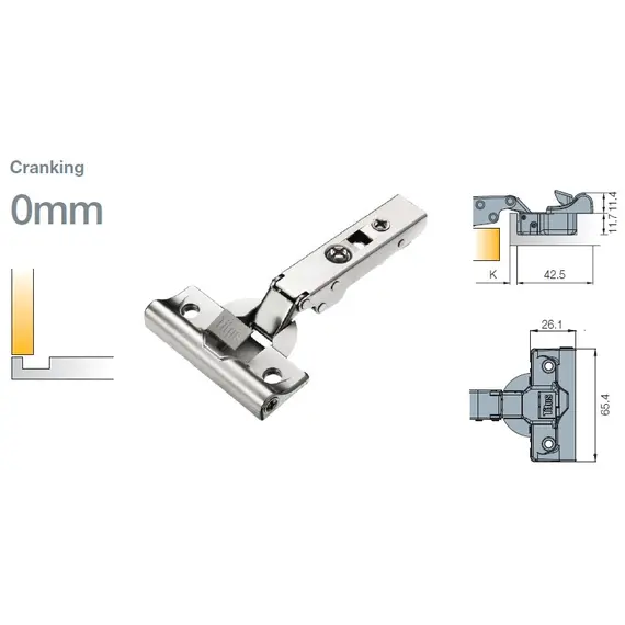Петля T-type Glissando 110/52/0 мм арт.701-0AP0-054-00 - 2