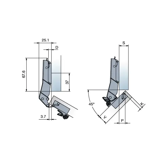 Петля T-type-i TeraBlack Glissando 110/48/9 45 гр арт.701-0D84-961-00 - 3