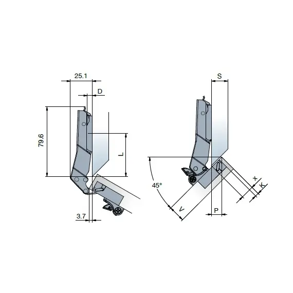 Петля T-type-i TeraBlack Glissando 110/48/9 45 гр арт.701-0D84-961-00 - 4