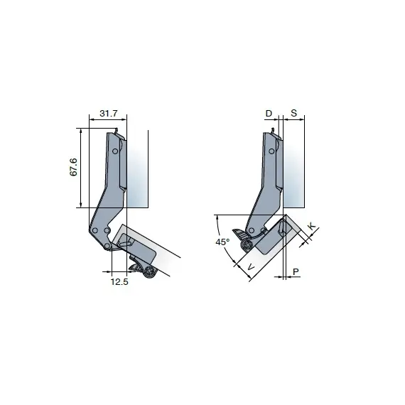 Петля T-type-i TeraBlack Glissando 110/48/17 45 гр арт.701-0B10-961-00 - 4