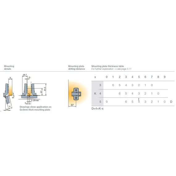 Петля B-type i3 с доводчиком Glissando 110/48/9 мм арт.242-0974-054-00 - 5