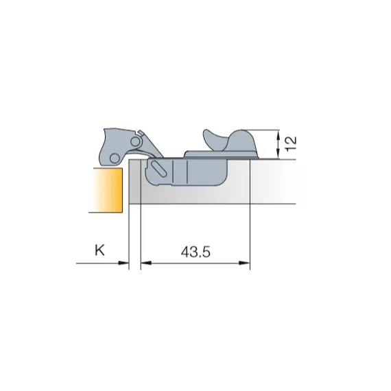 Петля мебельная Titus S-Type-i 90 градусов 110/45/9 мм. арт.954-0230-050-ST - 7