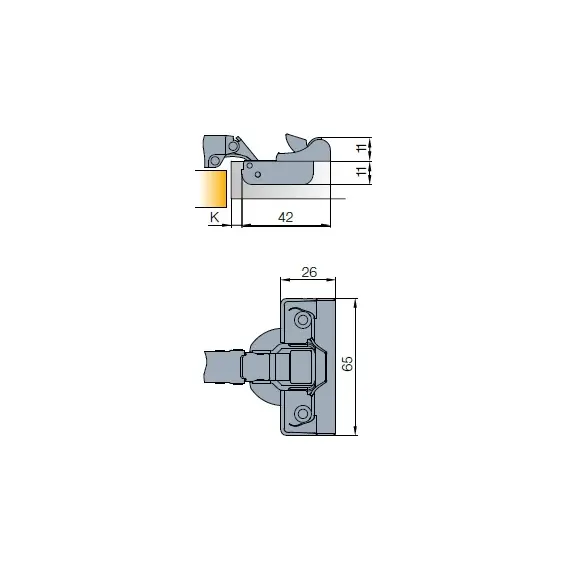 Петля B-type i3 с доводчиком Glissando 110/45/0 мм арт.242-0967-054-00 - 6