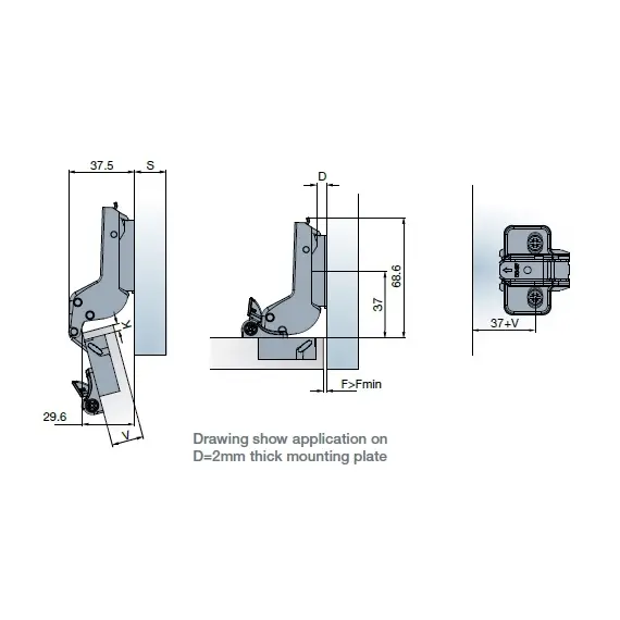 Петля T-type-i TeraBlack Glissando 110/45/17 арт.701-0DT0-956-00 - 7