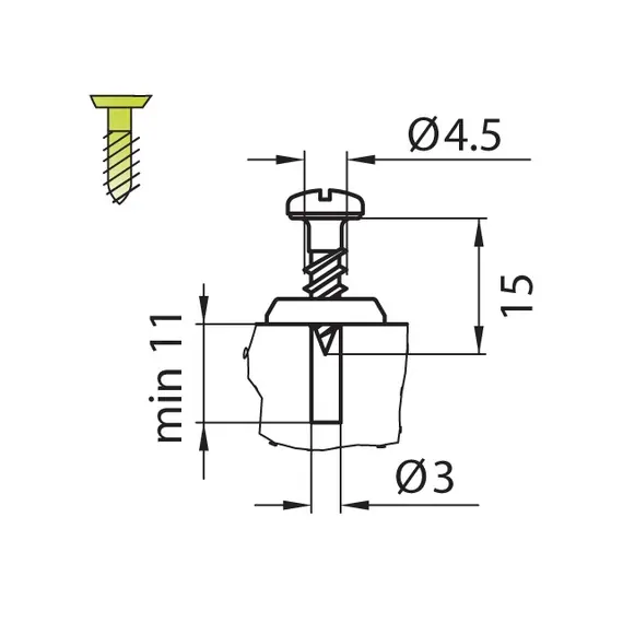 Монтажная планка петли Titus B-Type F3 мм с шурупами. Арт: 244-0L98-050-00 - 6