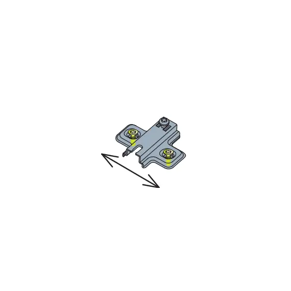 Монтажная планка петли Titus S-type F0 мм с винтами 6,3х13 мм. Арт: 244-0134-050-N1 - 1