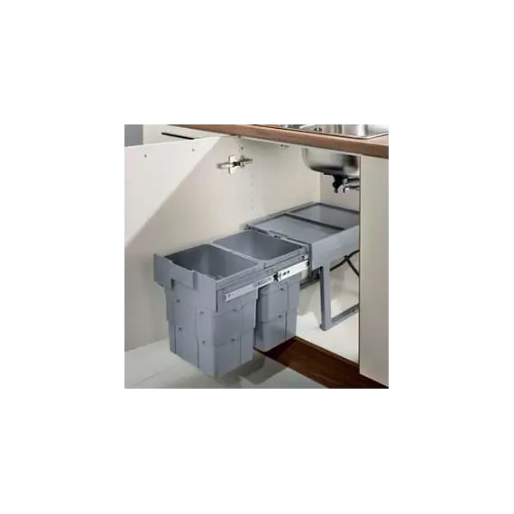 5700.92.77000 Система сортировки мусора 2*16л EasyWaste Ninka, серый RAL 7040 - 1