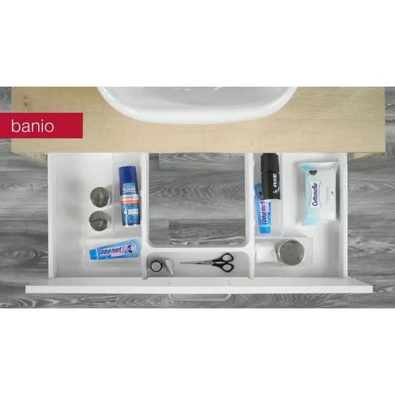 5015.11.20071 Левый фиксатор рамки для закрывания выреза сифона Banio Ninka, белый - 1