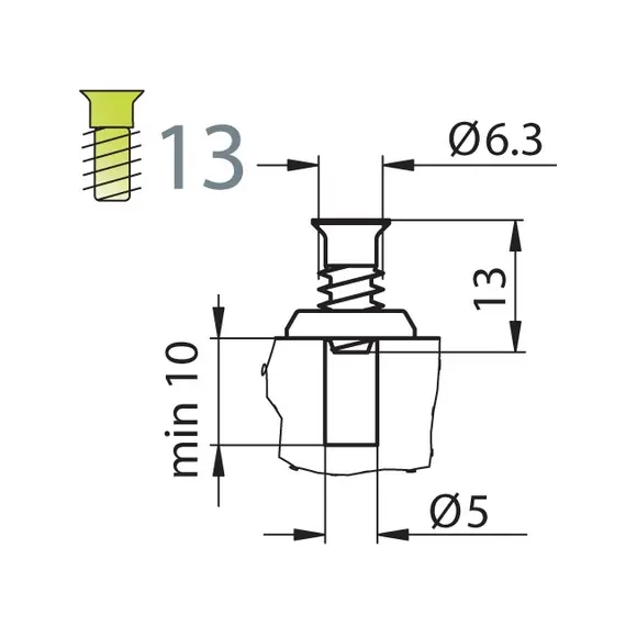 244-0U94-050-00 Монтажная планка петли - 1