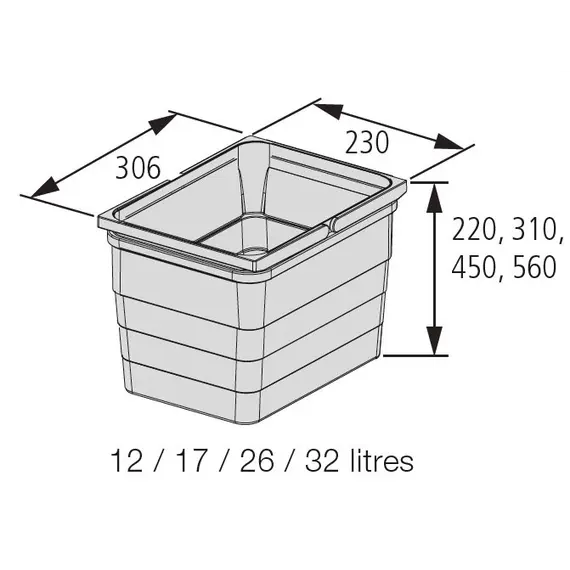 5258.90.41514 Контейнер для мусора 26 л 306*230*450 мм (dark grey) Eins2vier Ninka - 1