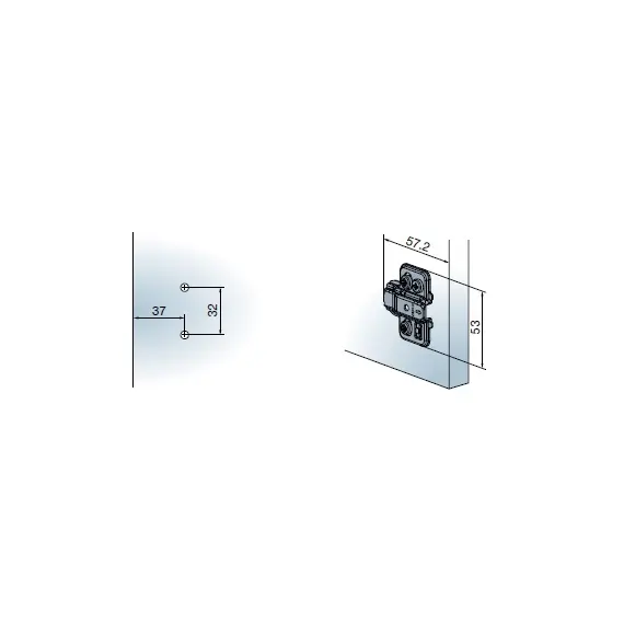 700-0KF0-956-00 Монтажная планка петли T-type TeraBlack F0 мм крест. с дюбелем 5x10,5 мм - 3