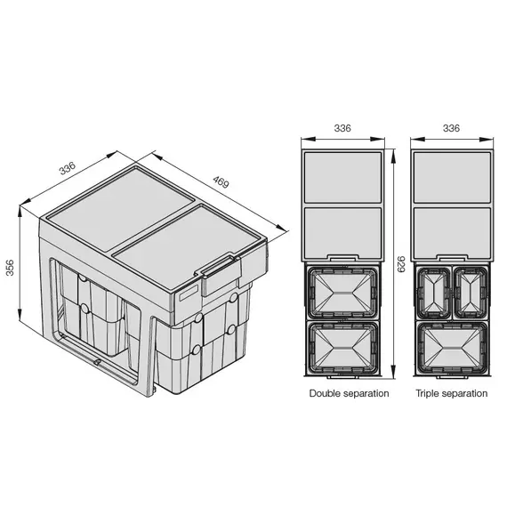 5700.93.77005 Система сортировки мусора 1*16л + 2*7л EasyWaste Ninka - 1
