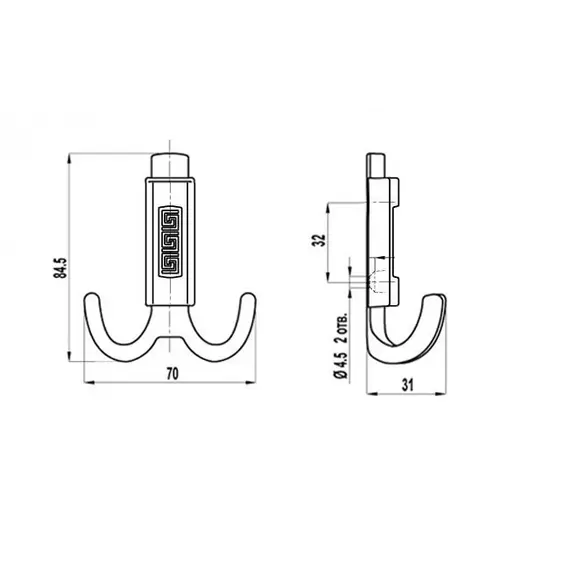 Крючок FK 011 010 жемчужный Ni - 1