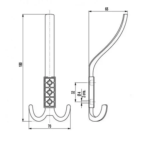 Крючок FK-010 020 Cr глянцевый - 1
