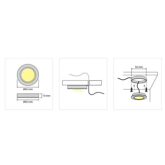 Комплект светодиодной подсветки (накладной круглый светильник с кольцом) Арт.1794 - 1
