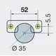 708-0YP0-068-00 Петля с доводчиком T-type Noir Glissando 95/52/5 мм - 1