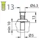 244-0914-650-00 Монтажная планка петли BASIC F6 мм с винтами 6,3х13 мм - 1