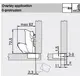 71B7550 Петля Clip top Blumotion с большим углом открывания с нулевым вхождением 155°, накладная, чашка петли: на шурупы, никель - 1