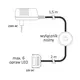 ZAS-SI-12DC-18W-MNW Блок питания LED 18W 12VDC, ножной выключатель, разветвитель 6 гнезд, провод 3,5 м - 1