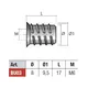 BU03ZL Футорка М6х17 мм (цинк без покрытия) - 1