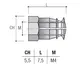 BU33OL Муфта М4 5,5х7,5 мм без шарика, латунь - 1