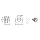 Футорка, M6, 13х8,5мм, серия 153, металл арт.153-3391-205A-WZ - 1