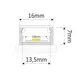 PROF-LINEXL-OP-1M-W Профиль для LED ленты PROFIL LINE XL 1 м алюм, молочный рассеиватель - 1